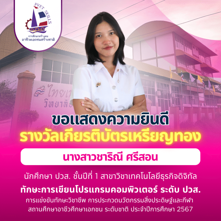 รางวัลการแข่งขันทักษะวิชาชีพ นวัตกรรมสิ่งประดิษฐ์ และกีฬาระดับชาติ ประจำปีการศึกษา 2567